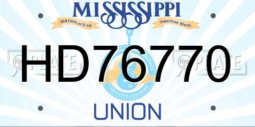 HD76770 Mississippi License Plate