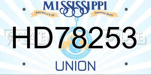 HD78253 Mississippi License Plate