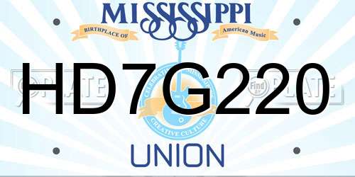 HD7G220 Mississippi License Plate
