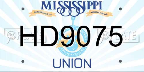 HD9075 Mississippi License Plate