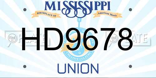 HD9678 Mississippi License Plate