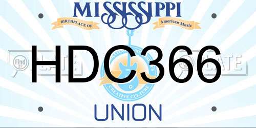 HDC366 Mississippi License Plate