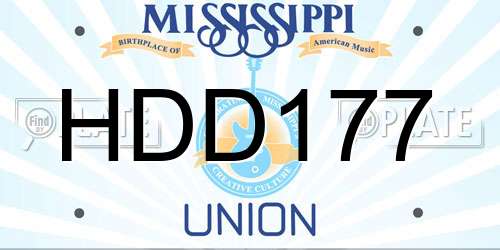 HDD177 Mississippi License Plate