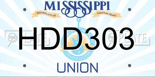 HDD303 Mississippi License Plate