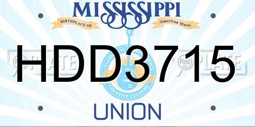 HDD3715 Mississippi License Plate