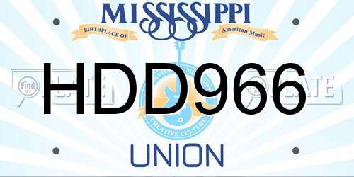 HDD966 Mississippi License Plate