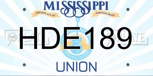 HDE189 Mississippi License Plate
