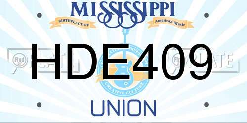 HDE409 Mississippi License Plate