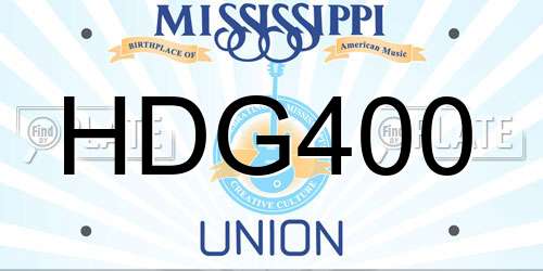 HDG400 Mississippi License Plate