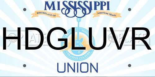 HDGLUVR Mississippi License Plate