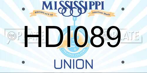 HDI089 Mississippi License Plate