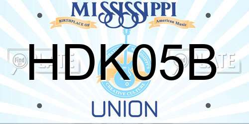 HDK05B Mississippi License Plate