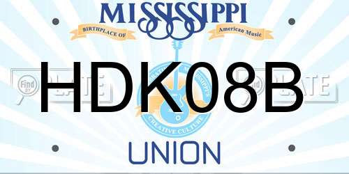 HDK08B Mississippi License Plate