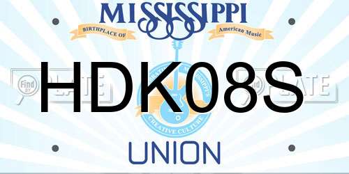 HDK08S Mississippi License Plate