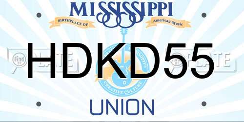 HDKD55 Mississippi License Plate