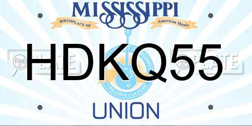 HDKQ55 Mississippi License Plate