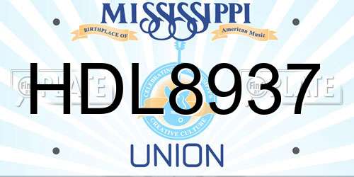 HDL8937 Mississippi License Plate
