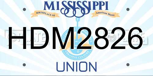HDM2826 Mississippi License Plate
