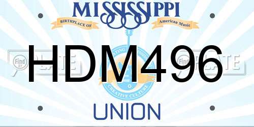 HDM496 Mississippi License Plate