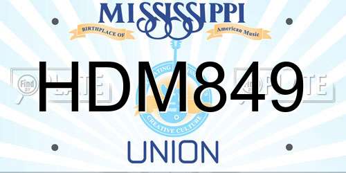 HDM849 Mississippi License Plate