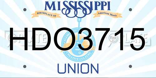 HDO3715 Mississippi License Plate