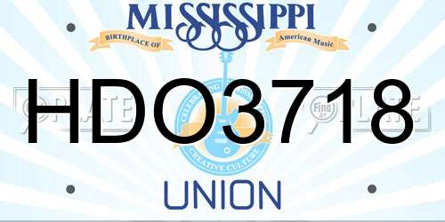 HDO3718 Mississippi License Plate
