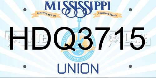 HDQ3715 Mississippi License Plate