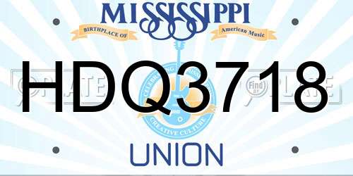 HDQ3718 Mississippi License Plate