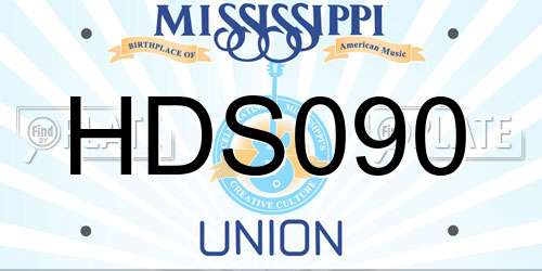 HDS090 Mississippi License Plate