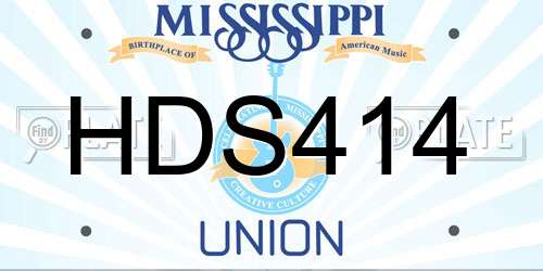 HDS414 Mississippi License Plate