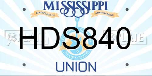 HDS840 Mississippi License Plate