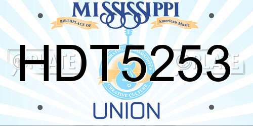 HDT5253 Mississippi License Plate