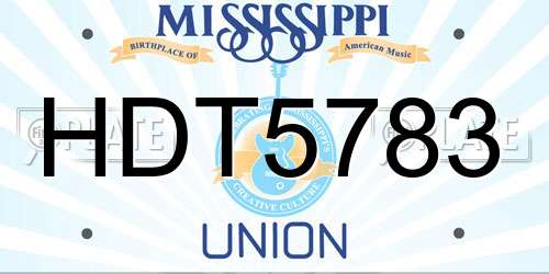 HDT5783 Mississippi License Plate