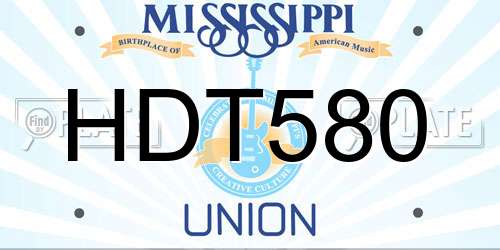 HDT580 Mississippi License Plate