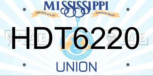 HDT6220 Mississippi License Plate