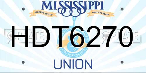 HDT6270 Mississippi License Plate