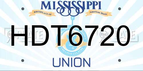 HDT6720 Mississippi License Plate