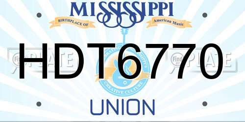 HDT6770 Mississippi License Plate