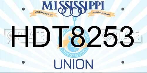 HDT8253 Mississippi License Plate