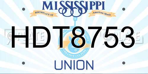 HDT8753 Mississippi License Plate