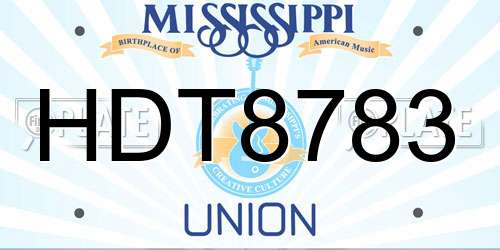 HDT8783 Mississippi License Plate