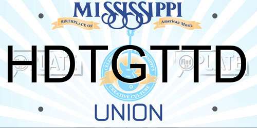 HDTGTTD Mississippi License Plate