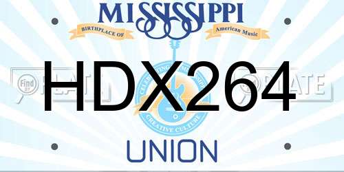 HDX264 Mississippi License Plate
