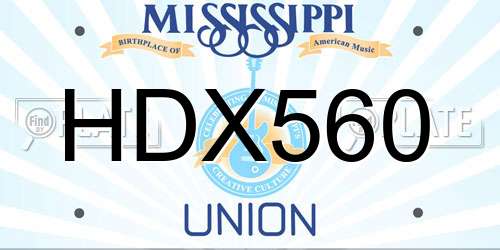 HDX560 Mississippi License Plate