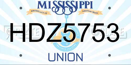 HDZ5753 Mississippi License Plate