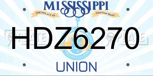 HDZ6270 Mississippi License Plate