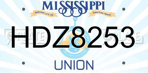 HDZ8253 Mississippi License Plate