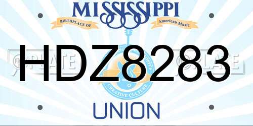 HDZ8283 Mississippi License Plate