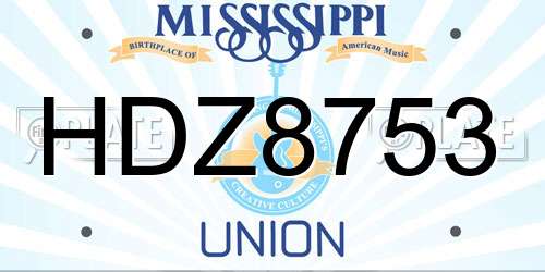 HDZ8753 Mississippi License Plate