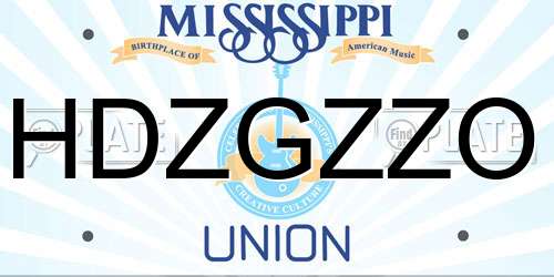 HDZGZZO Mississippi License Plate